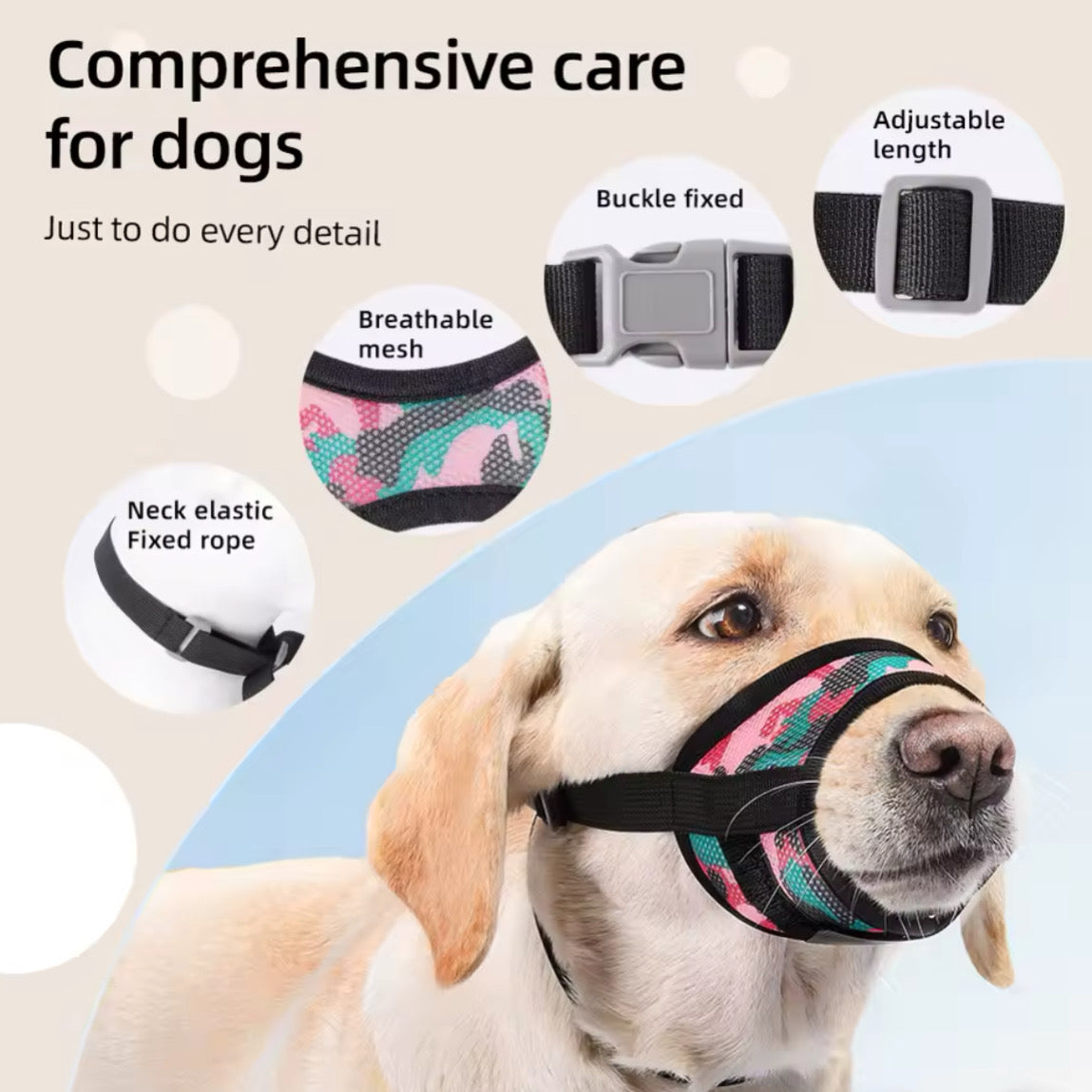MeshGuard – Bozal Transpirable y Seguro para Perros